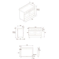 Professional PRO125I2EXT2 induktionsspis 120 cm med 5 zoner, elektriskt stekbord och 2 ugnar, rostfritt stål