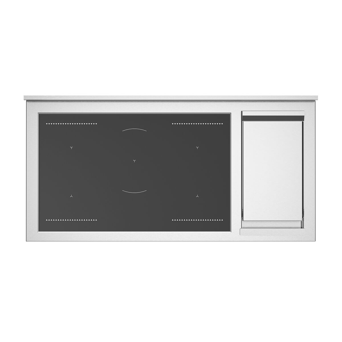 Professional PRO125I2EXT2 induktionsspis 120 cm med 5 zoner, elektriskt stekbord och 2 ugnar, rostfritt stål