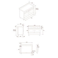 PRO126G2EART2 Professional gaskomfur 120 cm med 6 brændere, elektrisk stegebord og 2 ovne, orange