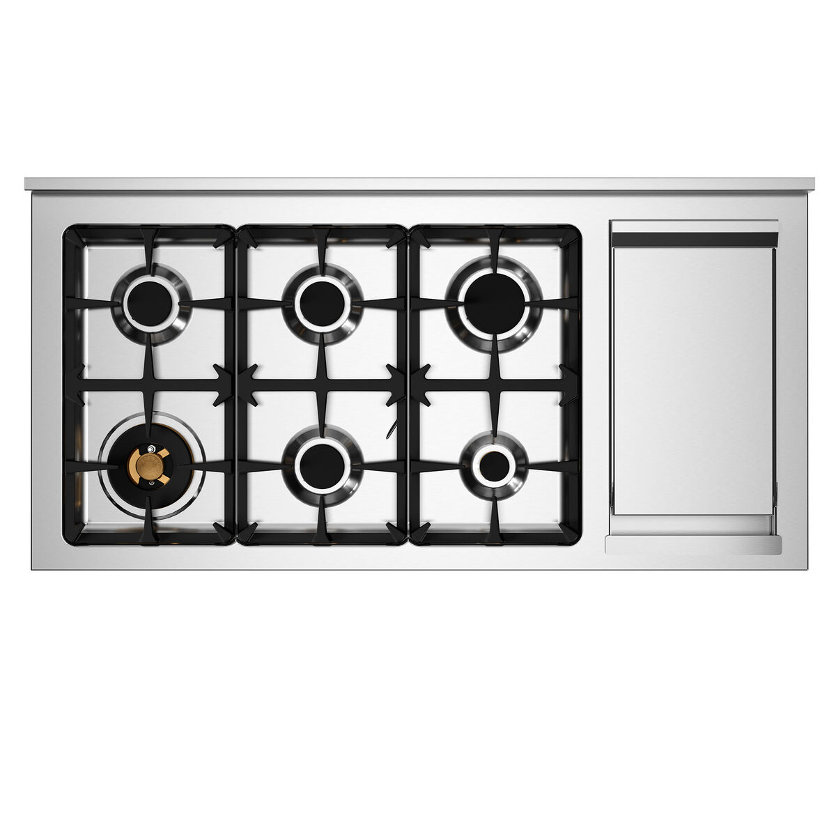 PRO126G2EROT2 Professional gasskomfyr 120 cm med 6 brennere, elektrisk stekebord og 2 ovner, rød