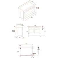 PRO126G2EXT2 Professional gaskomfur 120 cm med 6 brændere, elektrisk stegebord og 2 ovne, rustfrit stål