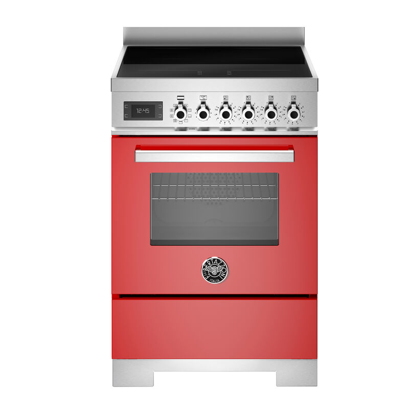 PRO64I1EROT2 Professional induktionsspis 60 cm med 4 zoner och 1 ugn, röd