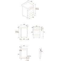 PRO64I1EROT2 Professional induktionsspis 60 cm med 4 zoner och 1 ugn, röd