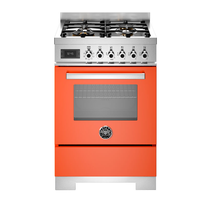 PRO64L1EART2 gaskomfur 60 cm med 4 brændere og 1 ovn, orange