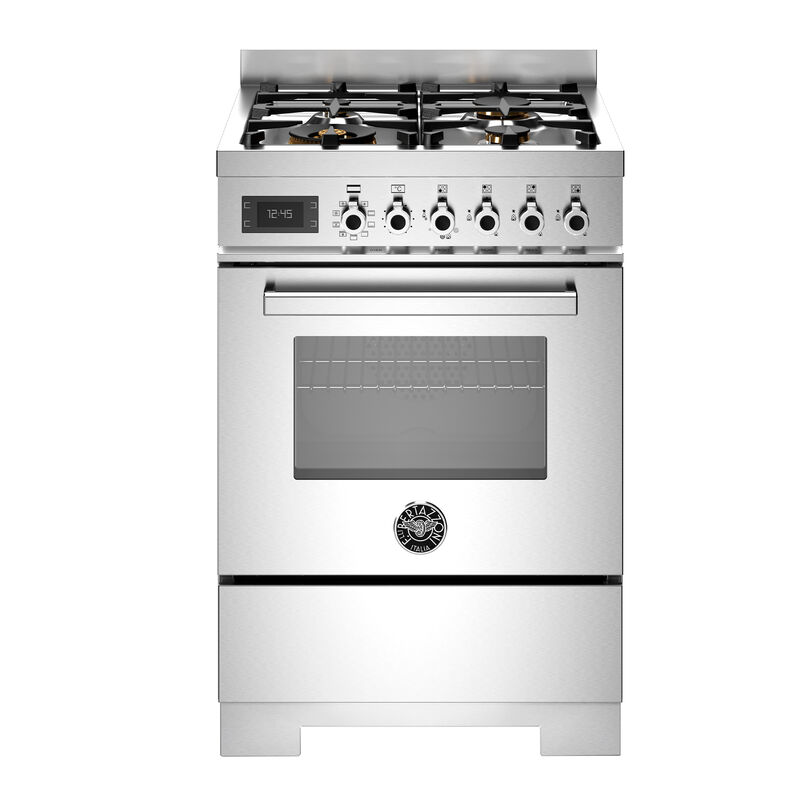 PRO64L1EXT2 Professional gaskomfur 60 cm med 4 brændere og 1 ovn, rustfrit stål