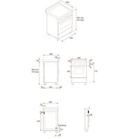 PRO64L1EXT2 Professional gaskomfur 60 cm med 4 brændere og 1 ovn, rustfrit stål