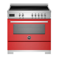 PRO95I1EROT2 Professional induktionskomfur 90 cm med 5 zoner og 1 ovn, rød