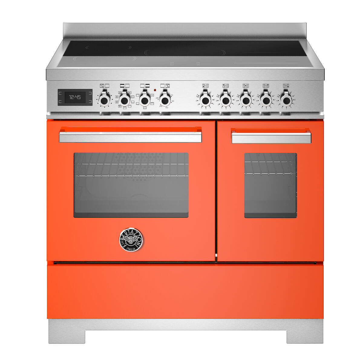 PRO95I2EART2 Professional induksjonskomfyr 90 cm med 5 soner og 2 ovner, oransje