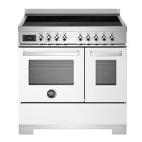 PRO95I2EBIT2 Professional induksjonskomfyr 90 cm med 5 soner og 2 ovner, hvit