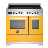 PRO95I2EGIT2 Professional induksjonskomfyr 90 cm med 5 soner og 2 ovner, gul