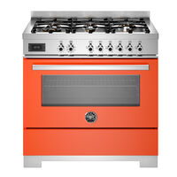 PRO96L1EART2 Professional gaskomfur 90 cm med 6 brændere og 1 ovn, orange