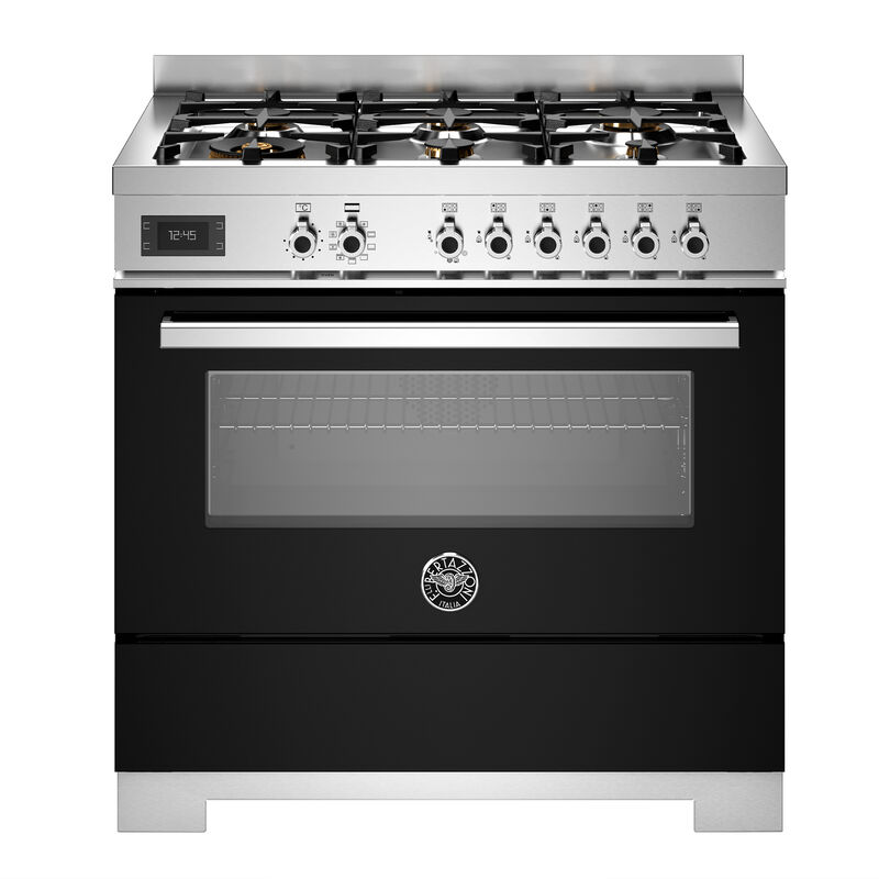 PRO96L1ENET2 Professional gaskomfur 90 cm med 6 brændere og 1 ovn, sort