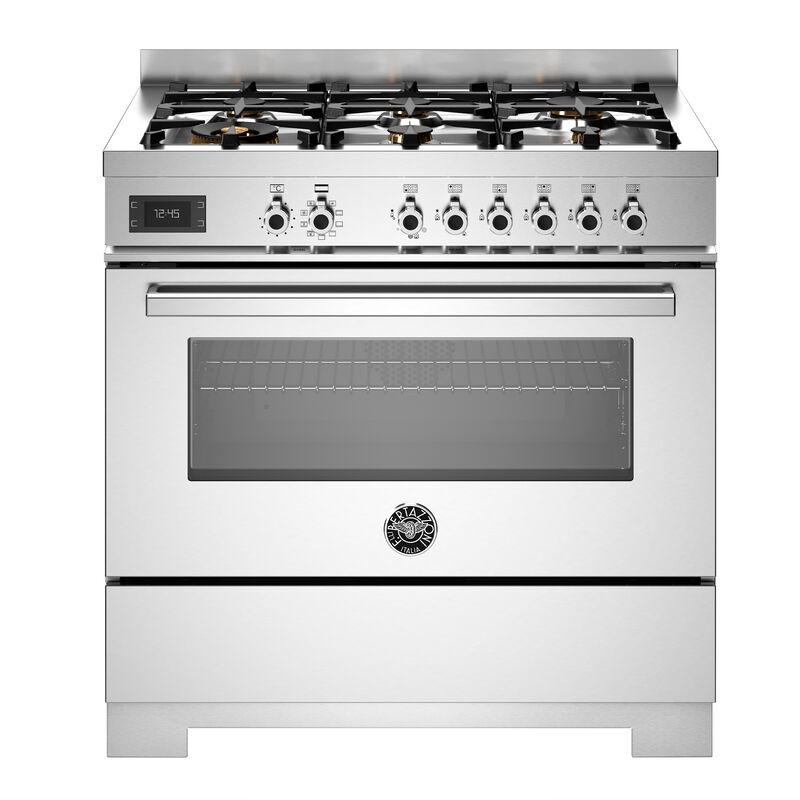 PRO96L1EXT2 Professional gaskomfur 90 cm med 6 brændere og 1 ovn, rustfrit stål