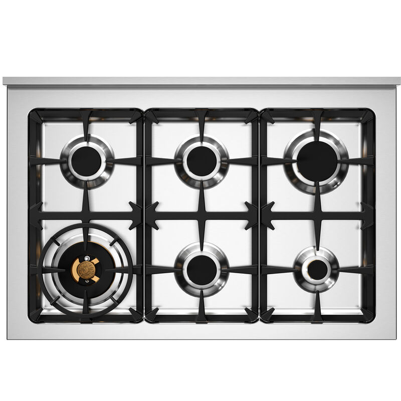 PRO96L1EXT2 Professional gaskomfur 90 cm med 6 brændere og 1 ovn, rustfrit stål
