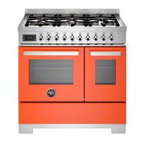 PRO96L2EART2 Professional gasskomfyr 90 cm med 6 brennere og 2 ovner, oransje