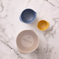 NEW Margrethe skålset 6 delar, gul/blå/brun