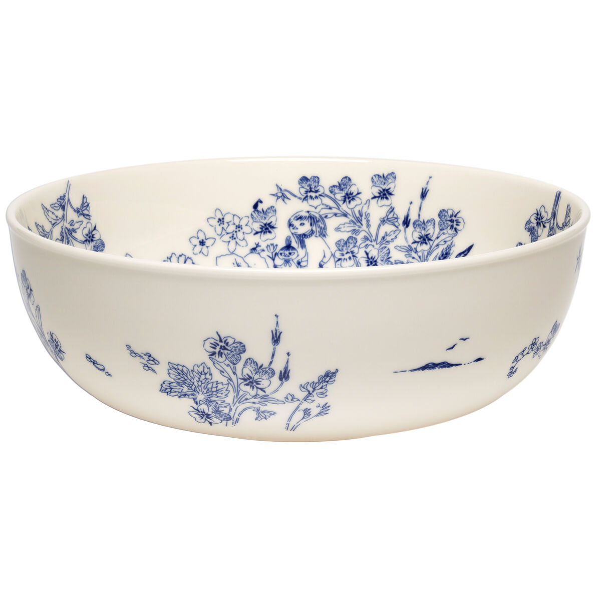 Mumi Haru severingsskål 28 cm, blå/hvid