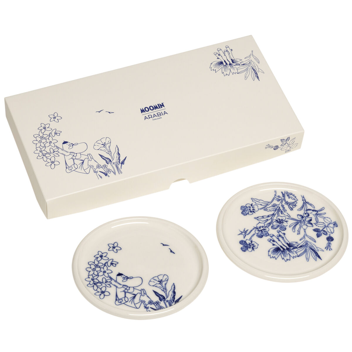 Mumi Haru minitallerken 12 cm 2-pak, hvid/blå