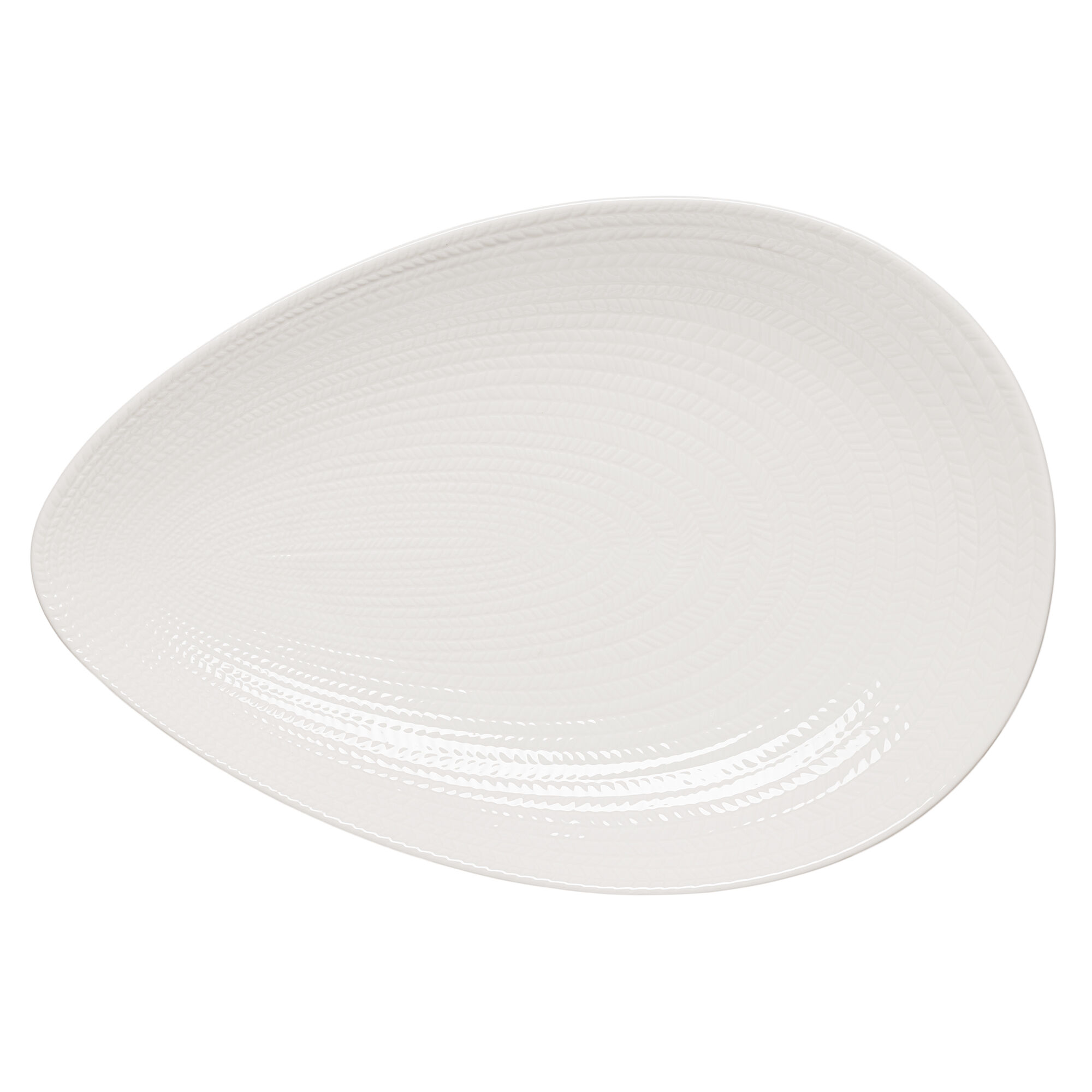 R&ouml;rstrand Bl&aring; Eld serveringsfad 24 x 35 cm, hvid