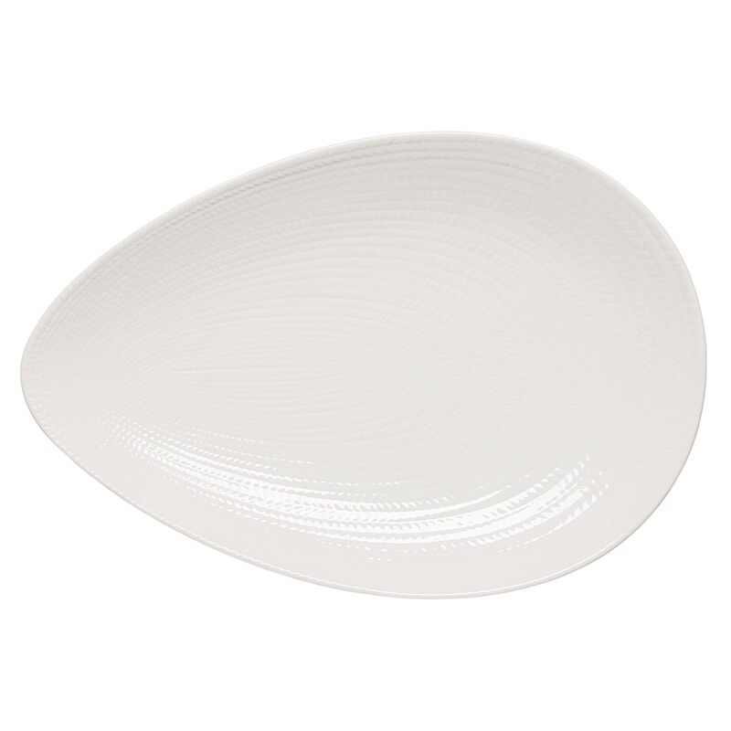 Rörstrand Blå Eld serveringsfat 24 x 35 cm, vit