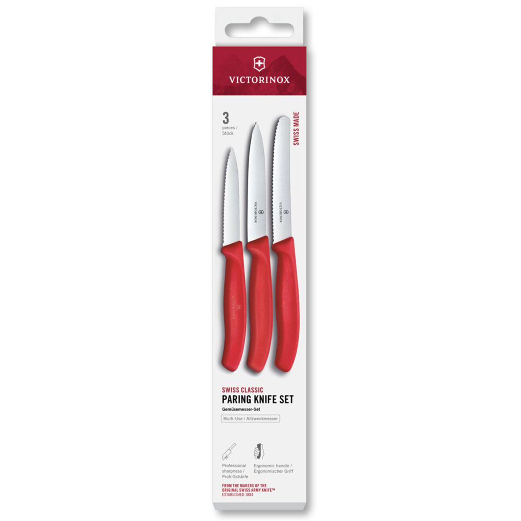 Victorinox Swiss Classic skalknivsset 3-pack, r&ouml;d
