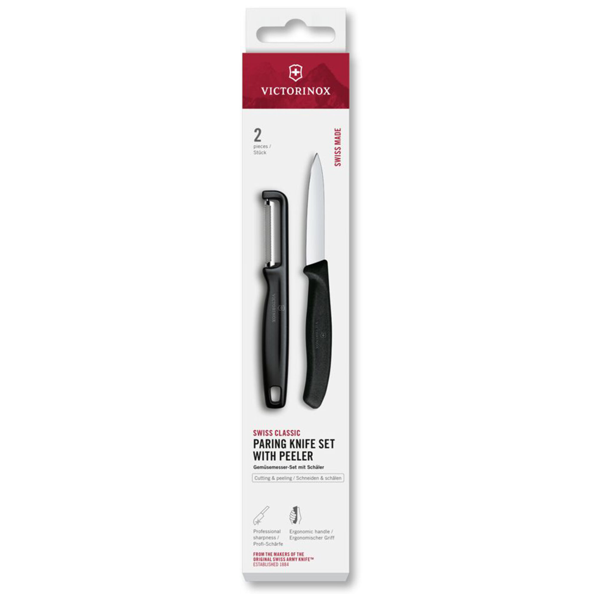 Victorinox Swiss Classic skalkniv och skalare, svart