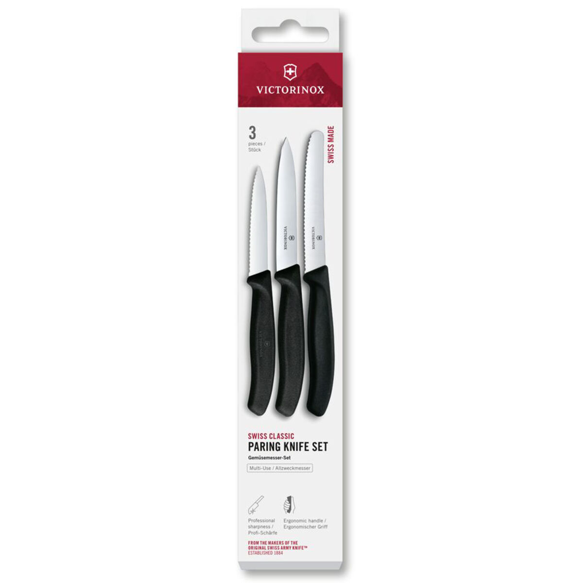 Swiss Classic urteknive 3-pak, sort