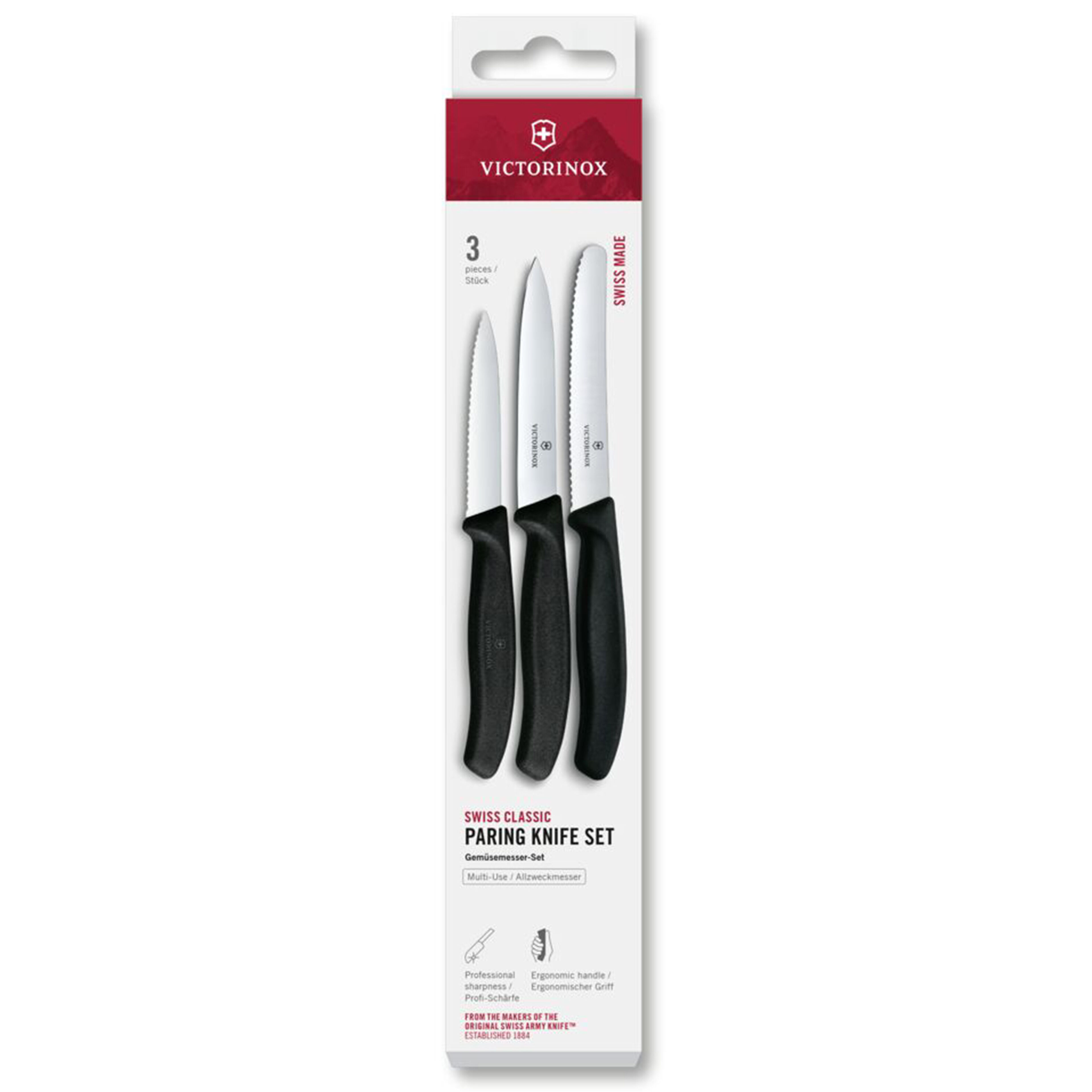 Swiss Classic urteknive 3-pak, sort
