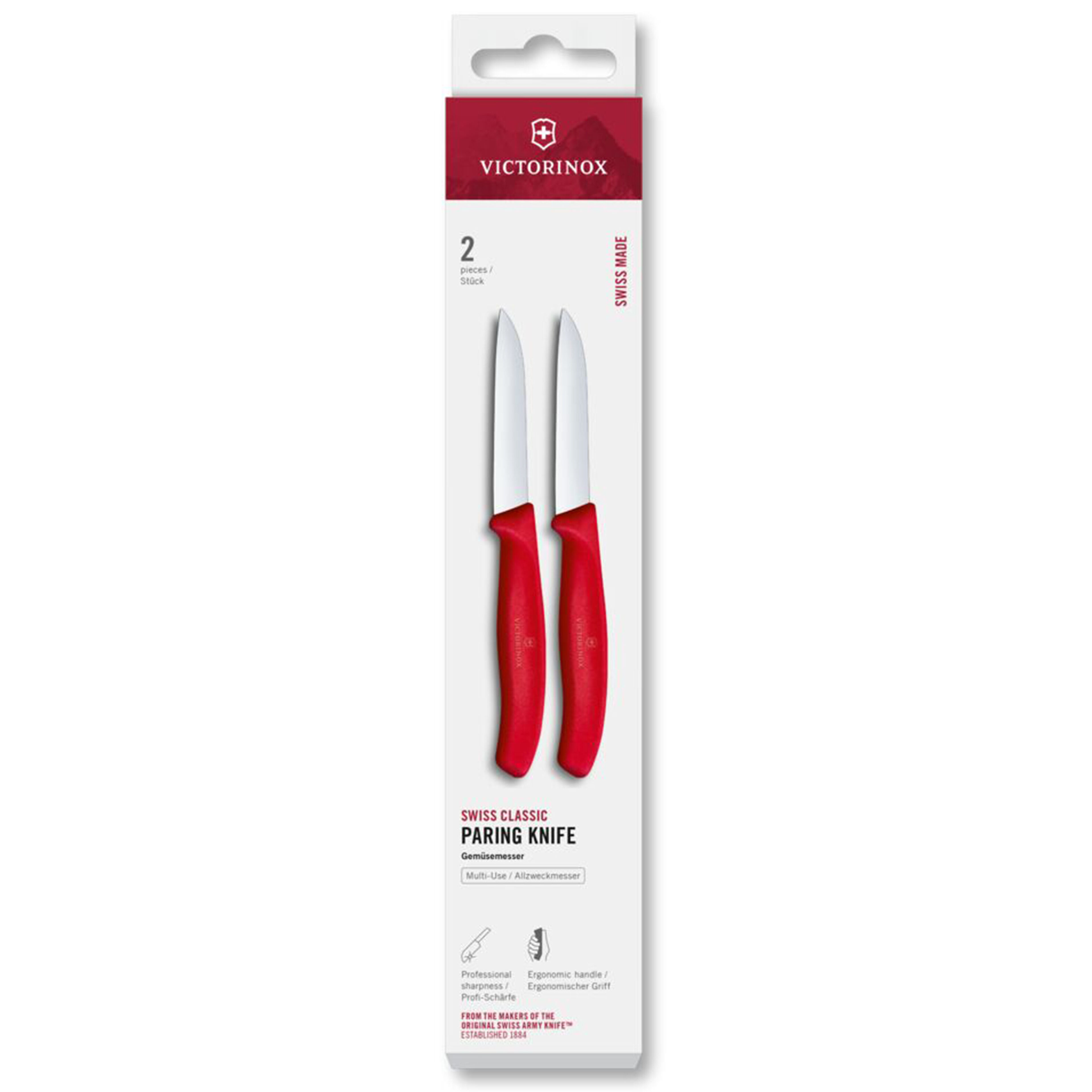 Swiss Classic urteknive 8 cm 2 stk, rød