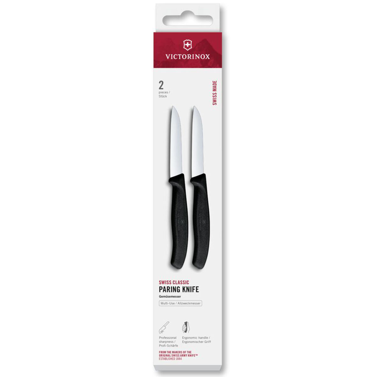 Swiss Classic skrellekniv 8 cm 2-pakning, svart