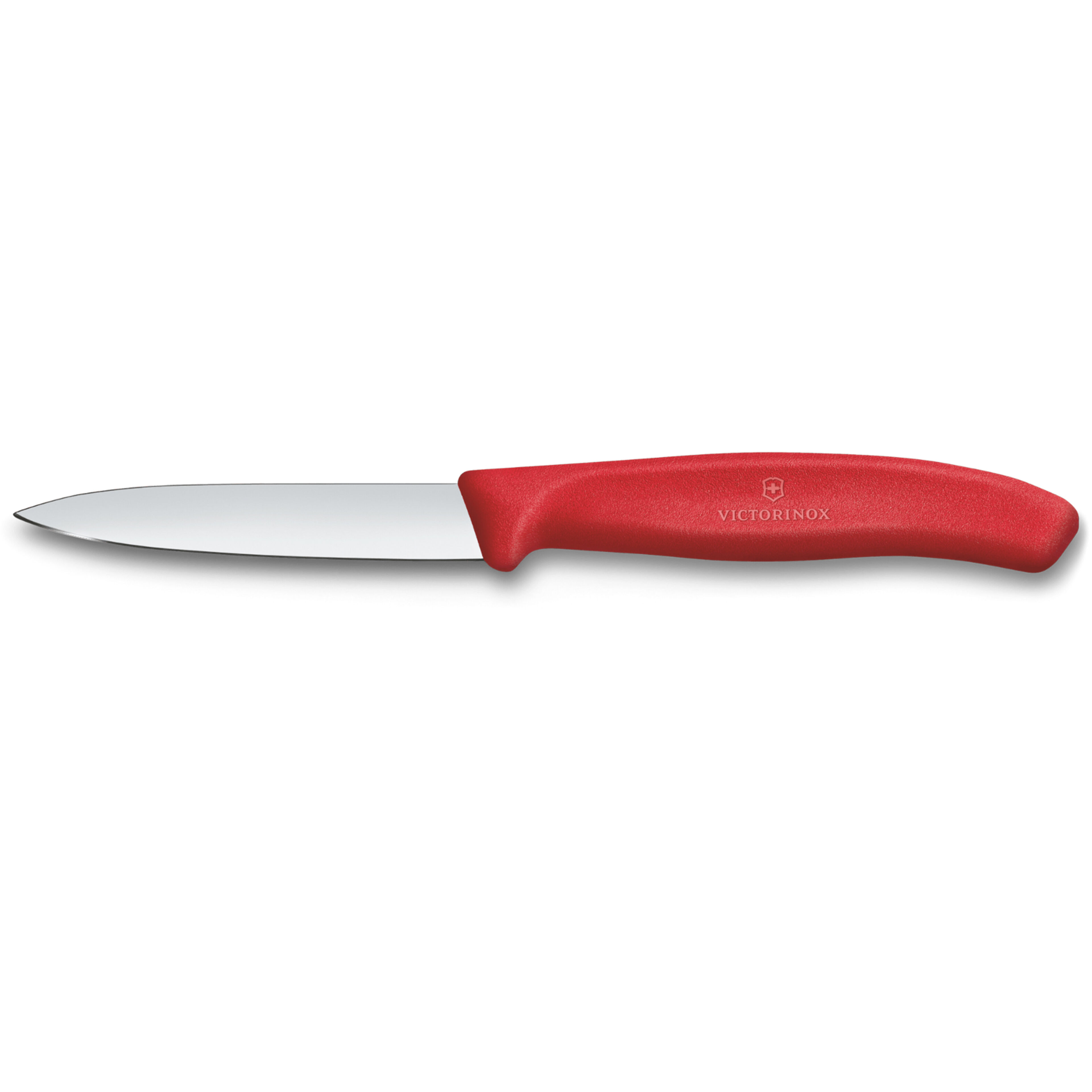 Swiss Classic spetsig skalkniv 8 cm, röd