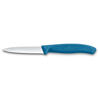 Swiss Classic vågtandad skalkniv 8 cm, blå
