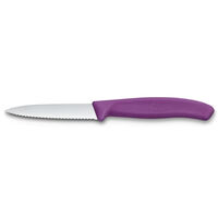 Swiss Classic vågtandad skalkniv 8 cm, lila