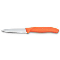 Swiss Classic vågtandad skalkniv 8 cm, orange