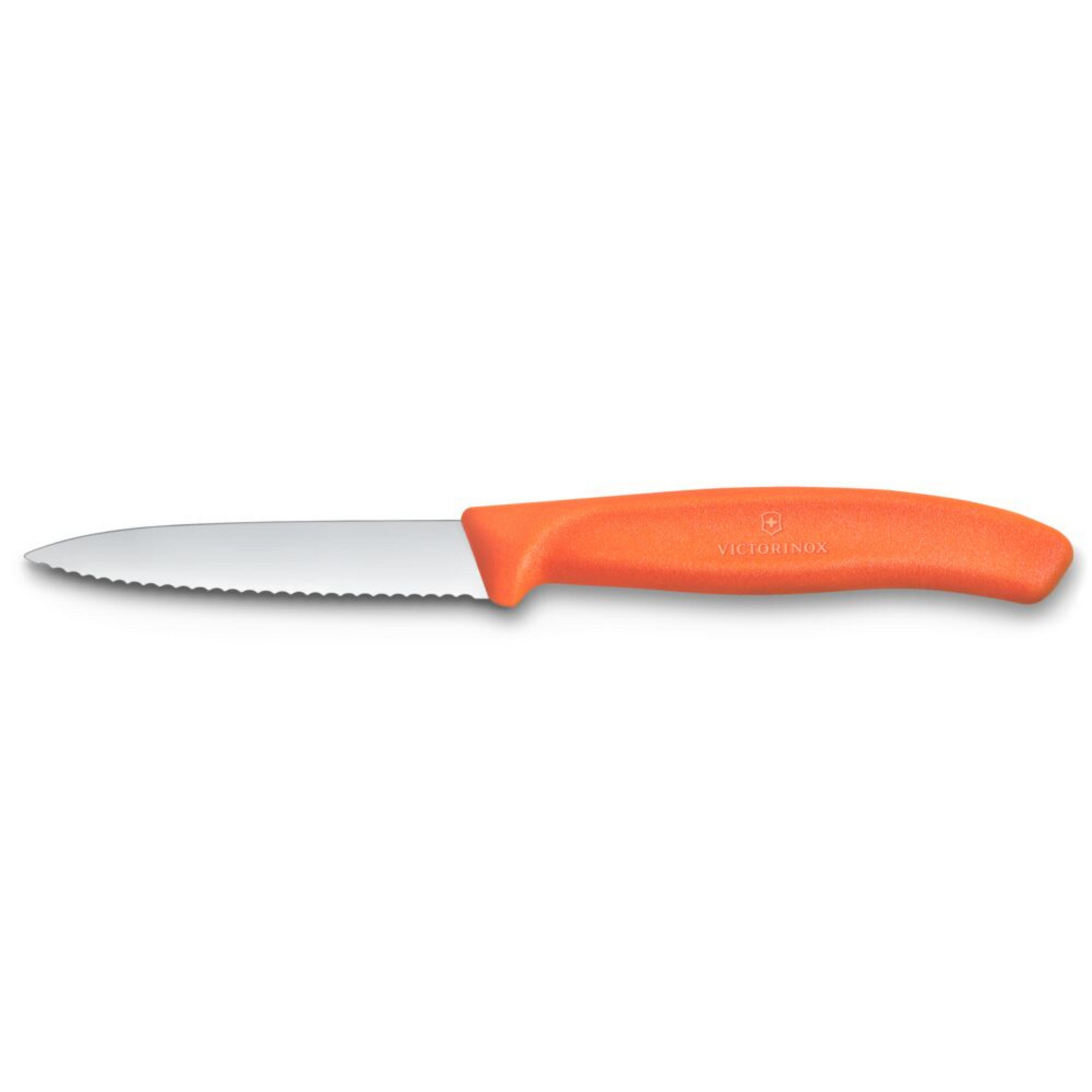 Swiss Classic vågtandad skalkniv 8 cm, orange