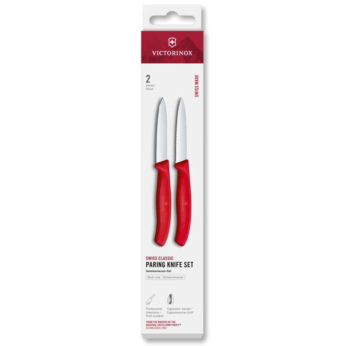 Swiss Classic skalkniv 8 cm 2-pack, röd