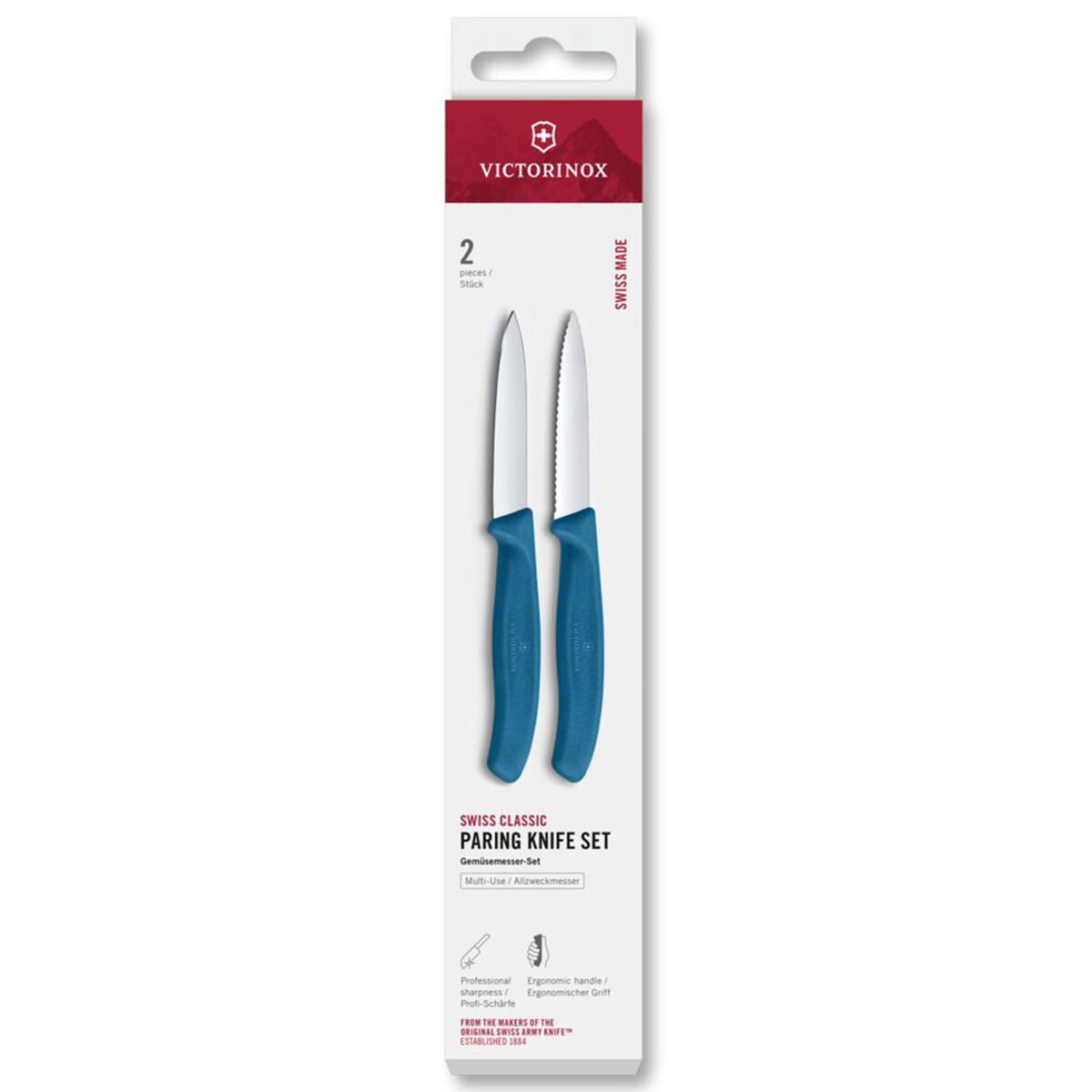 Swiss Classic skalkniv 2-pack 8 cm, blå
