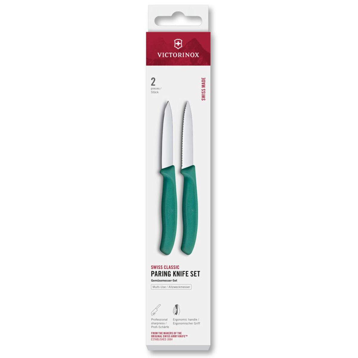 Swiss Classic skalkniv 2-pack 8 cm, grön