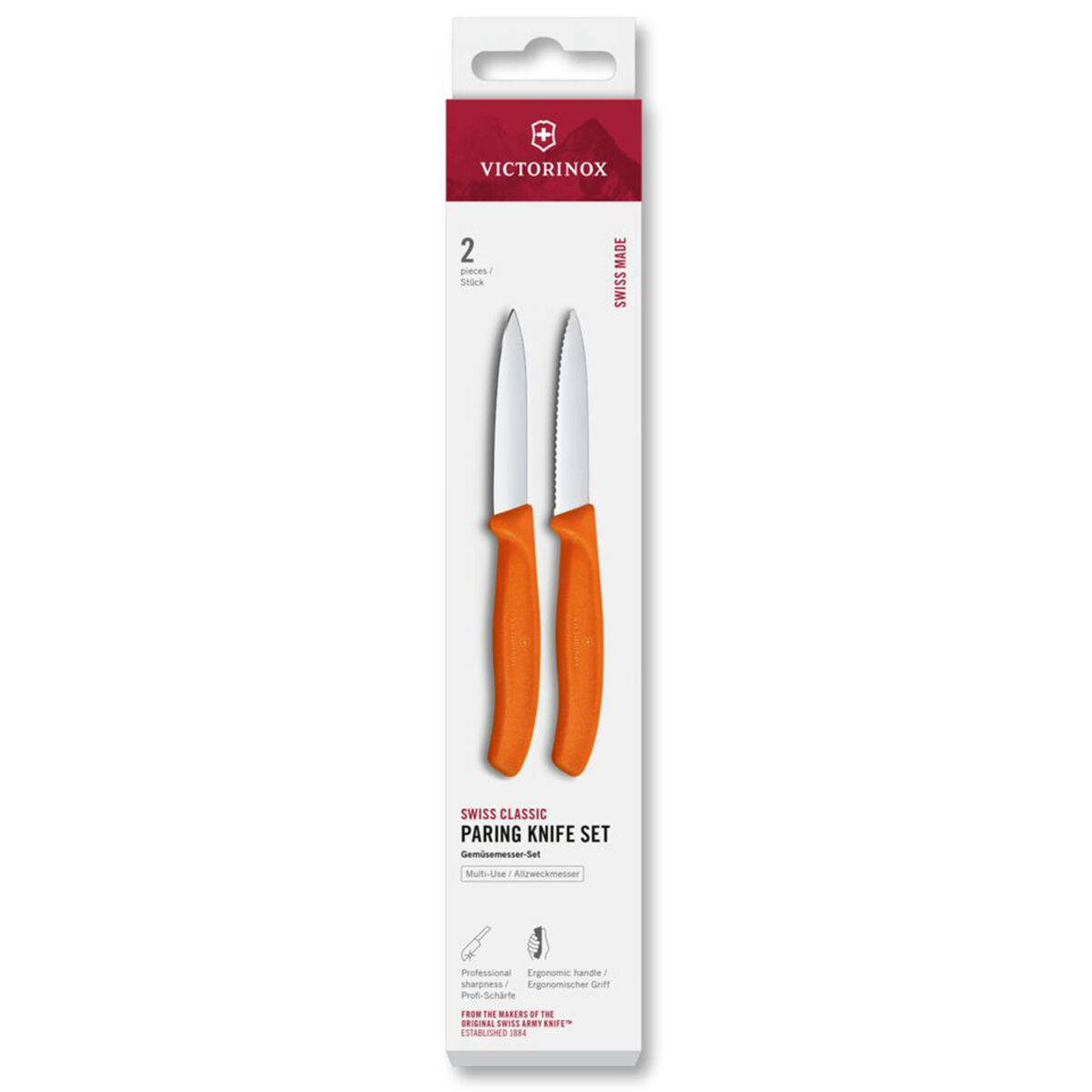Swiss Classic skalkniv 8 cm 2-pack, orange