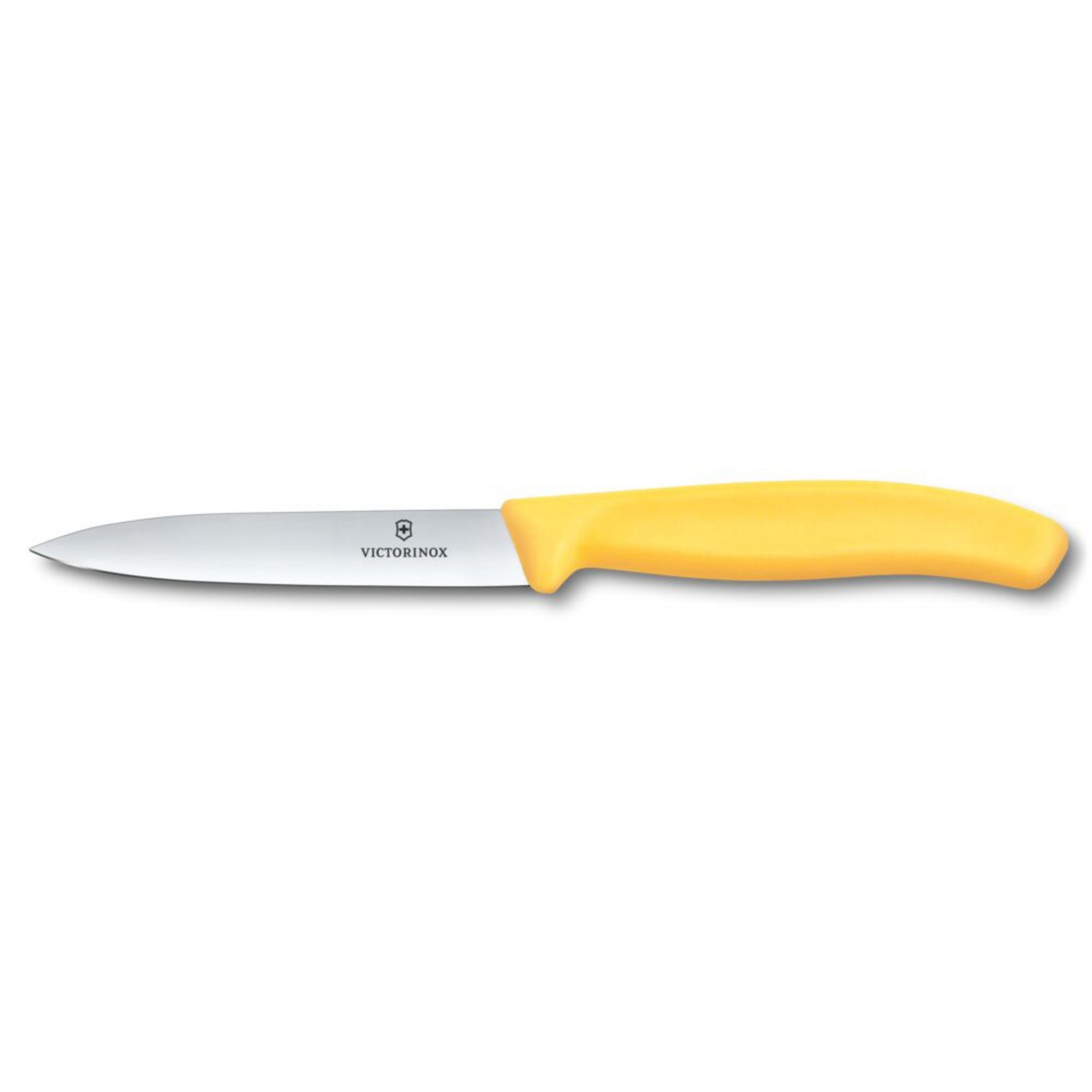 Swiss Classic spetsig skalkniv 10 cm, gul