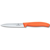 Swiss Classic spiss skrellekniv 10 cm, oransje