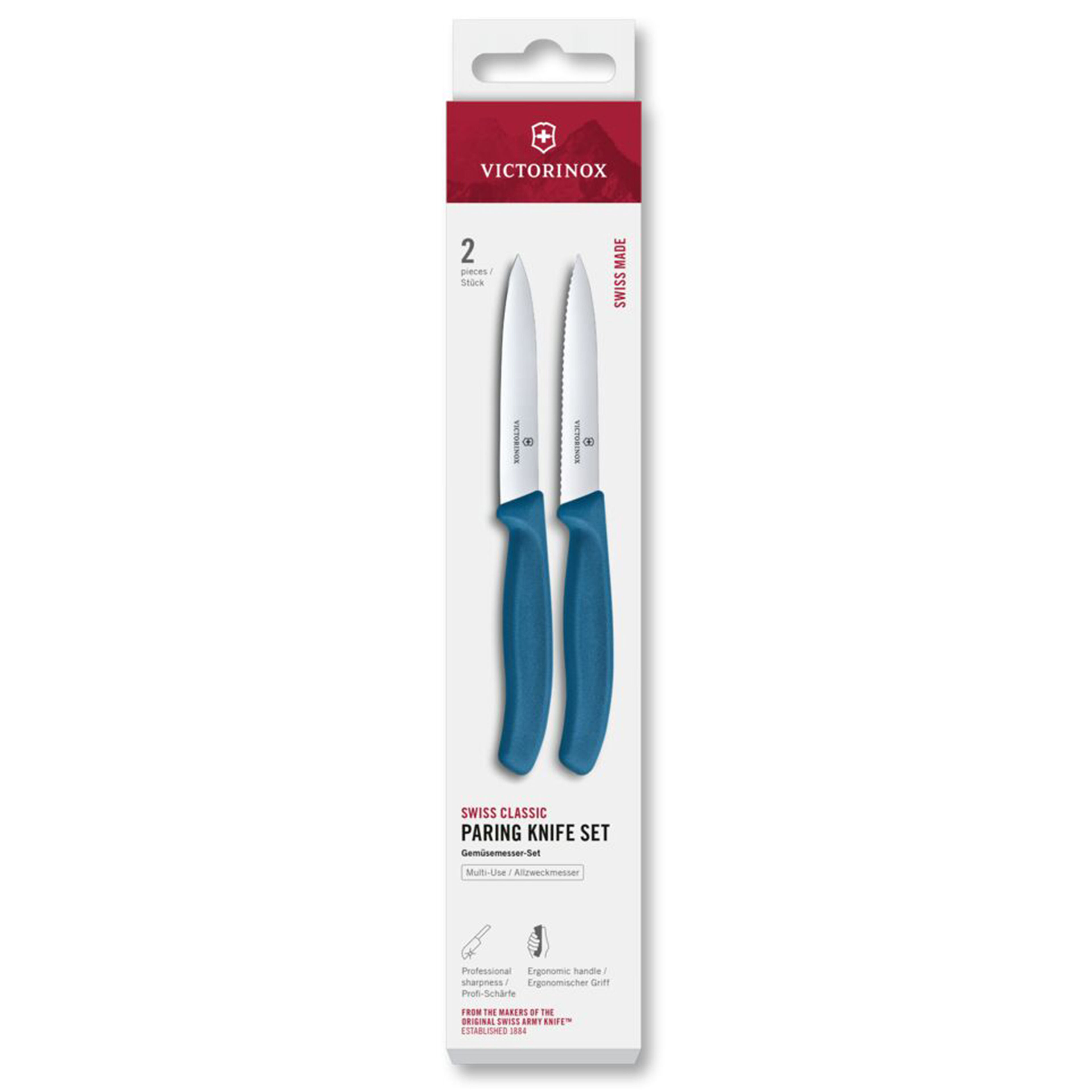 Swiss Classic skalkniv 2-pack 10 cm, blå