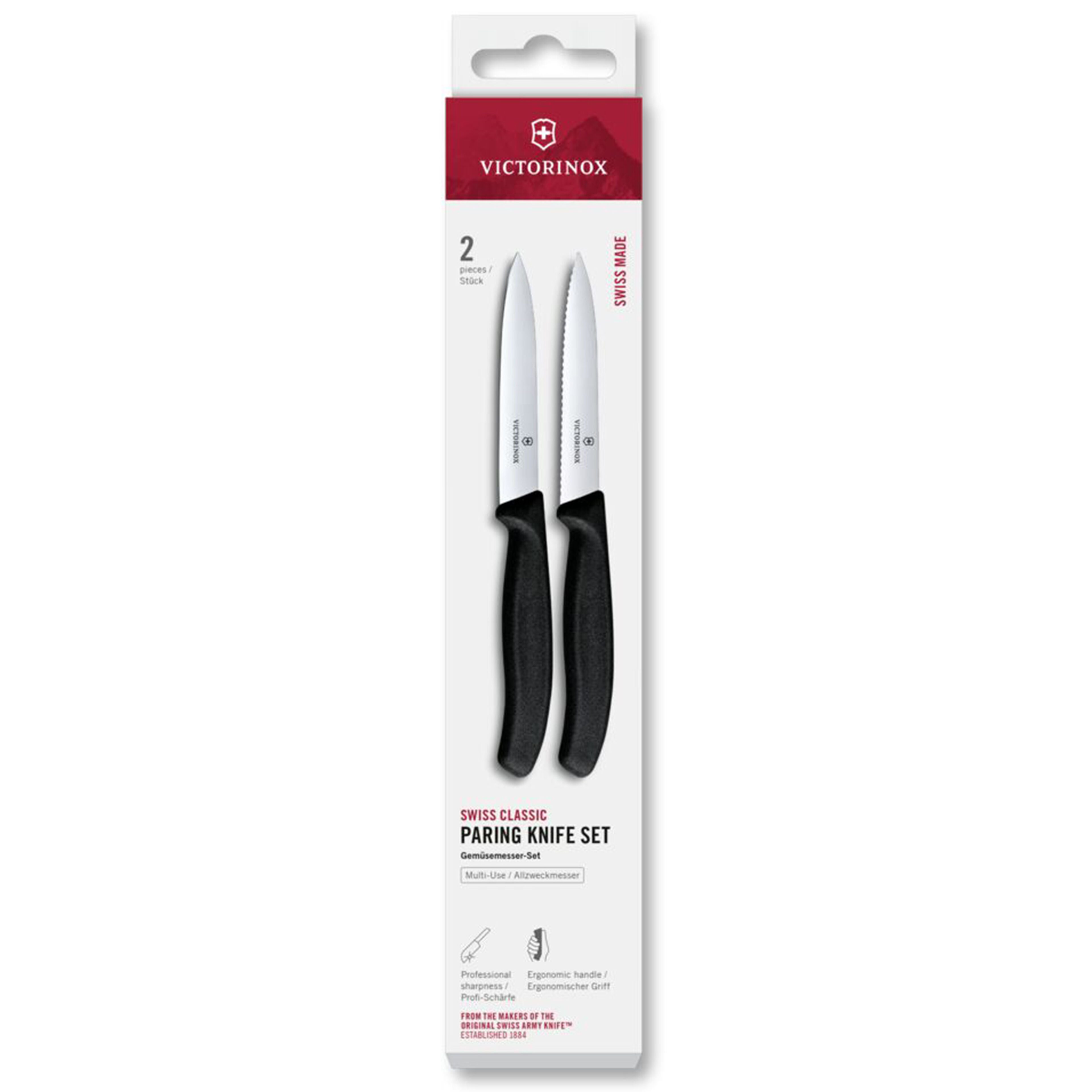 Swiss Classic skalkniv 2-pack 10 cm, svart