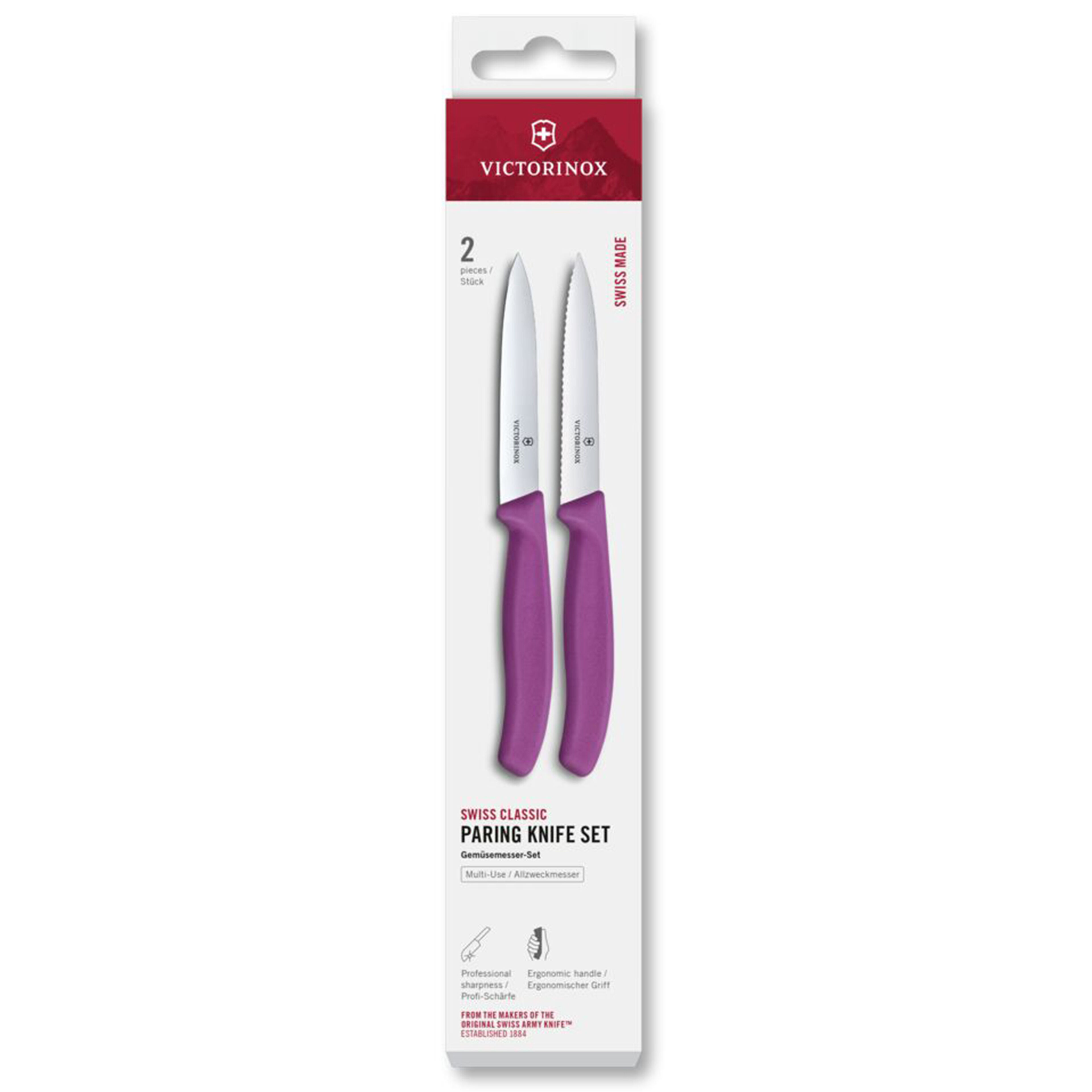 Swiss Classic skalkniv 2-pack 10 cm, lila