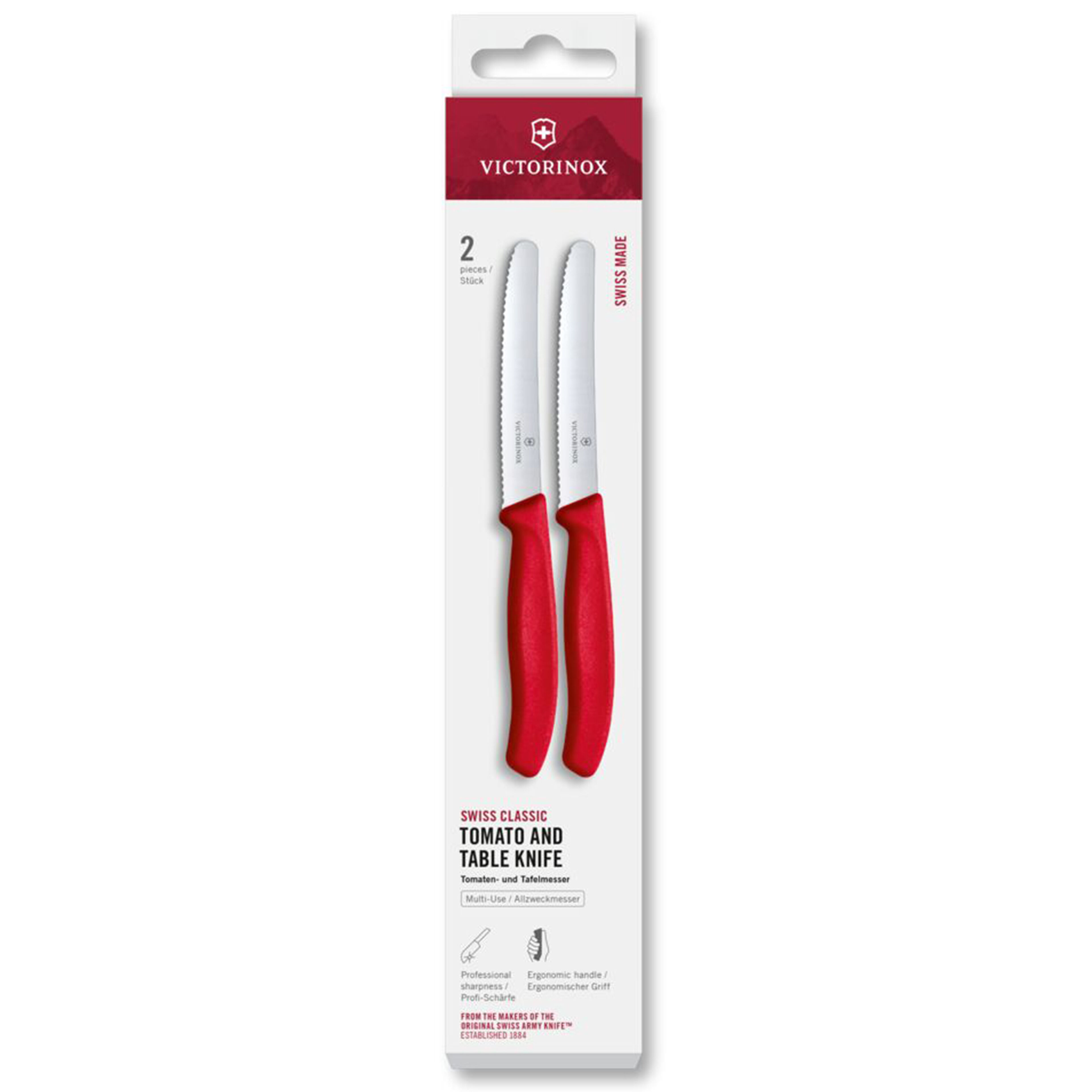 Swiss Classic tomatkniv 11 cm 2-pak, rød