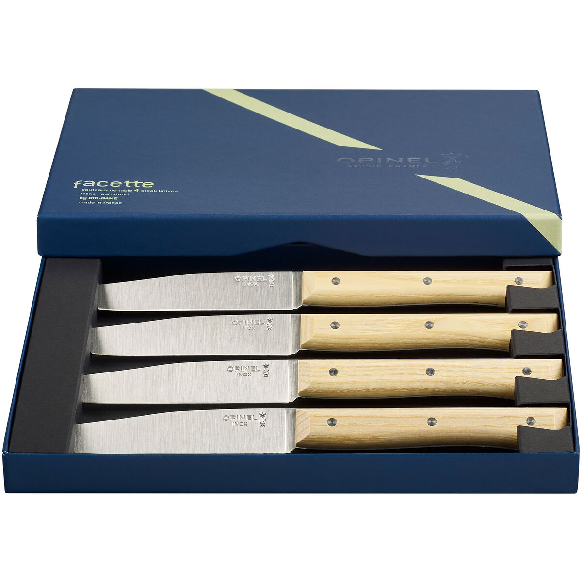Facette bordkniv, oliventræ, 4 stk.