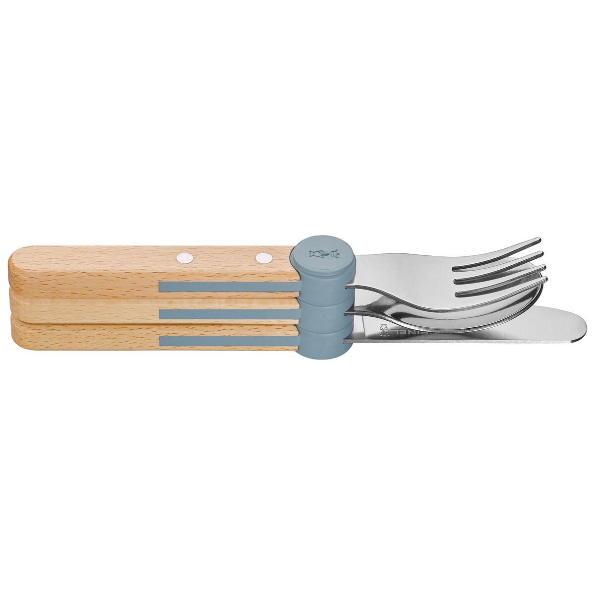 Opinel Le Petit Gourmet børnebestik, rain blue