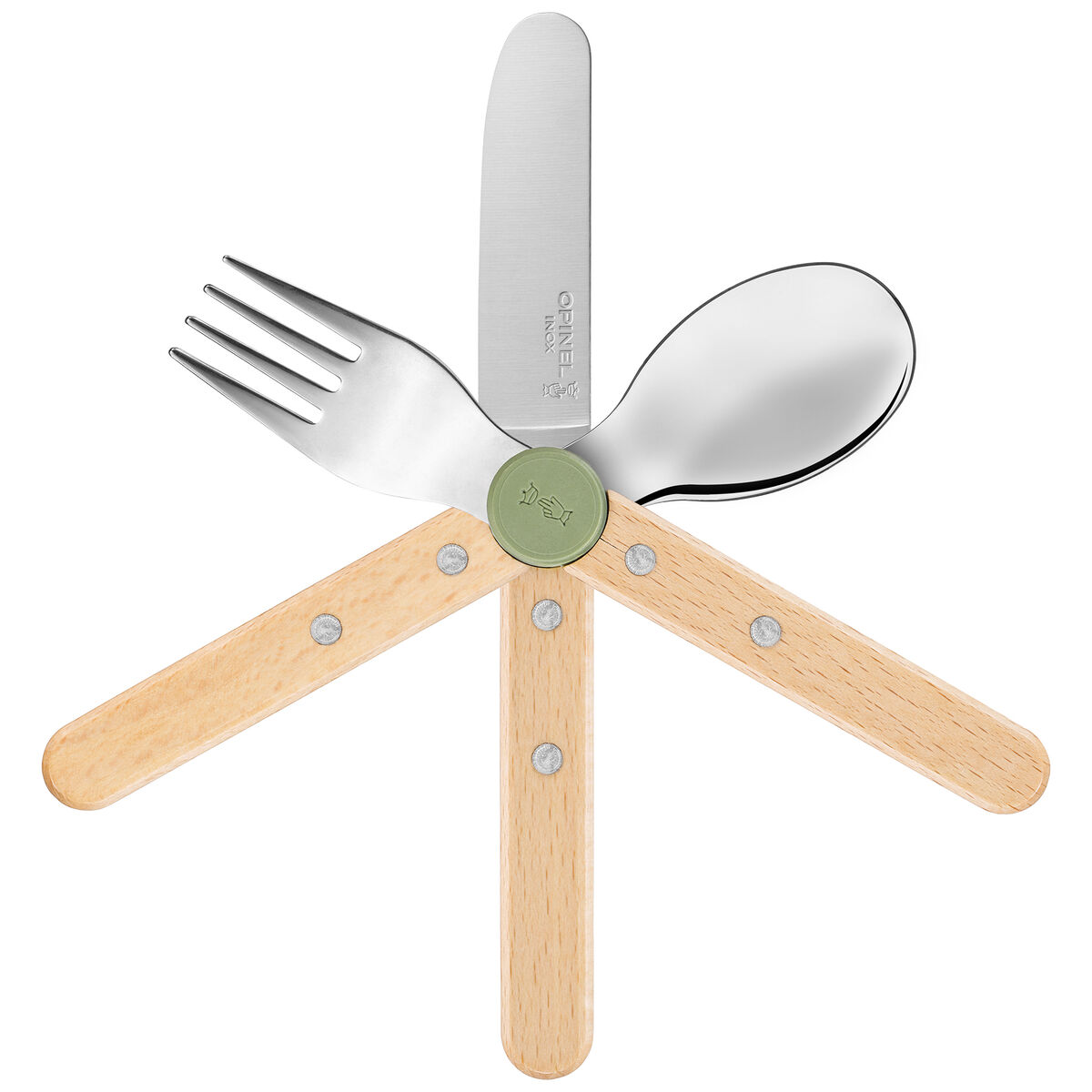 Le Petit Gourmet børnebestik, olivengrøn