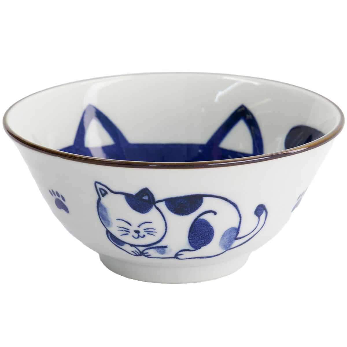 Kawaii Tayo Cat Neko skål 0,5 liter, blå/hvit (33413)