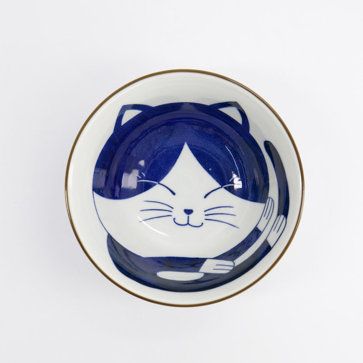 Kawaii Tayo Cat Neko skål 0,5 liter, blå/hvit (33413)